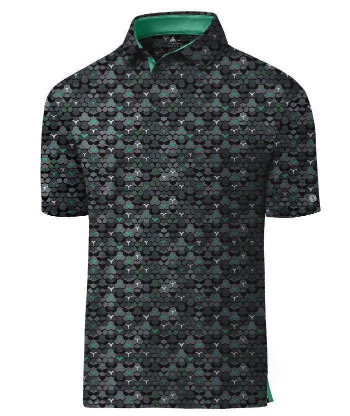 ZITY Men's Printed Dri Fit Performance Golf Polo Shirt-CUMPO05189 