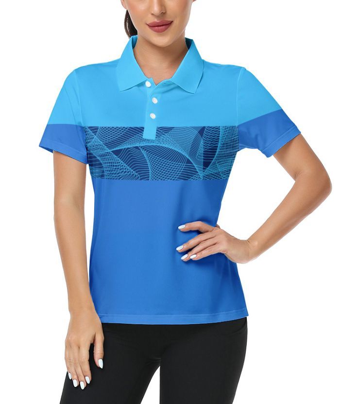Wholesale Women's Dri Fit Spiral Pattern Golf Polo Shirt | Zitysports