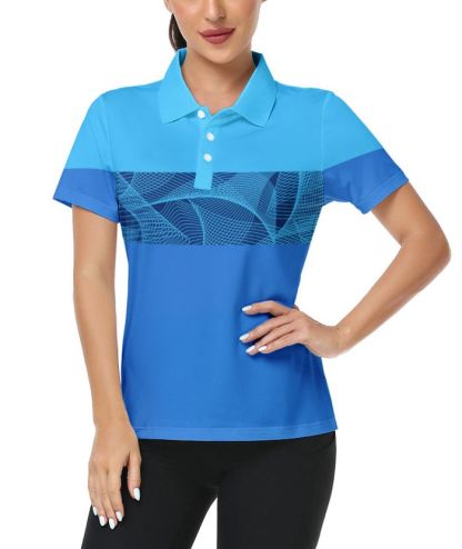 ZITY Women's Casual Printed Dri Fit Golf Polo Shirt-CUWPO02414