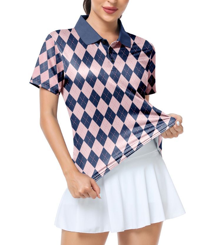 ZITY Women's Button Up Slim Fit Golf Polo Shirt-CUWPO01935