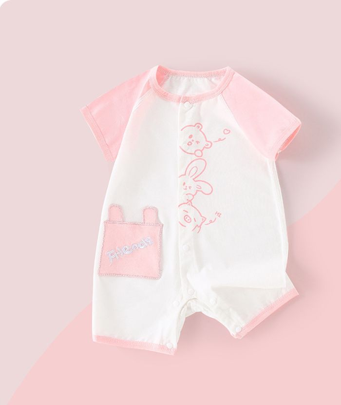 ZITY Kid's Summer Cotton Pink Jumpsuit-ZPK003720