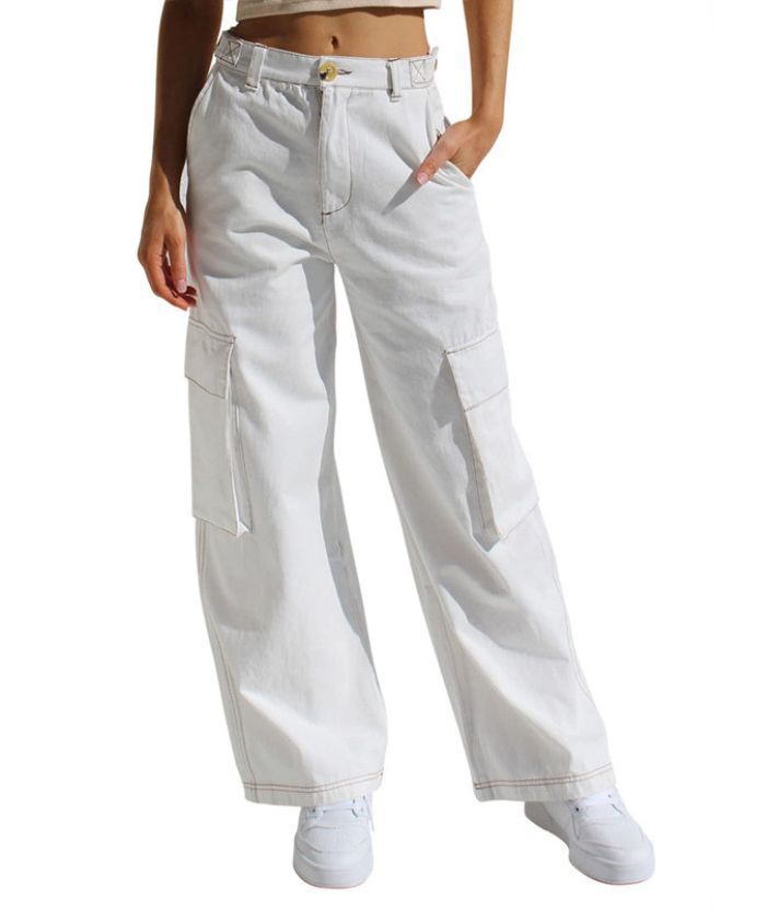 ZITY Women's Wide Leg Straight Multi Pockets Cargo Pant-DUWCP06165