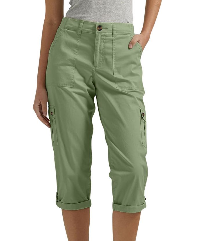 ZITY Women's Solid Color Multi Pocket Three Quarter Pant-DUWCS06170
