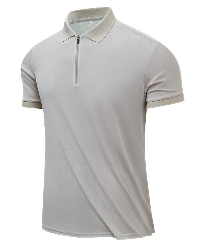 ZITY Men's Casual Slim Fit Quarter Zip Polo Shirt-8337