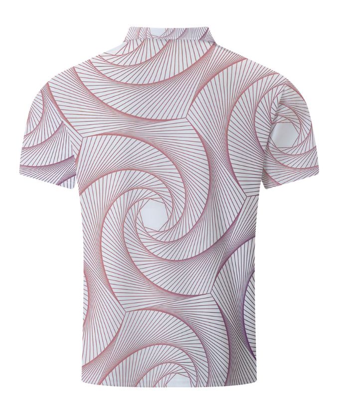ZITY Men's Geometric Spiral Pattern Men's Polo Shirt