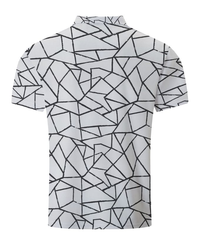 ZITY Men's Abstract Line Pattern Casual Golf Shirt 