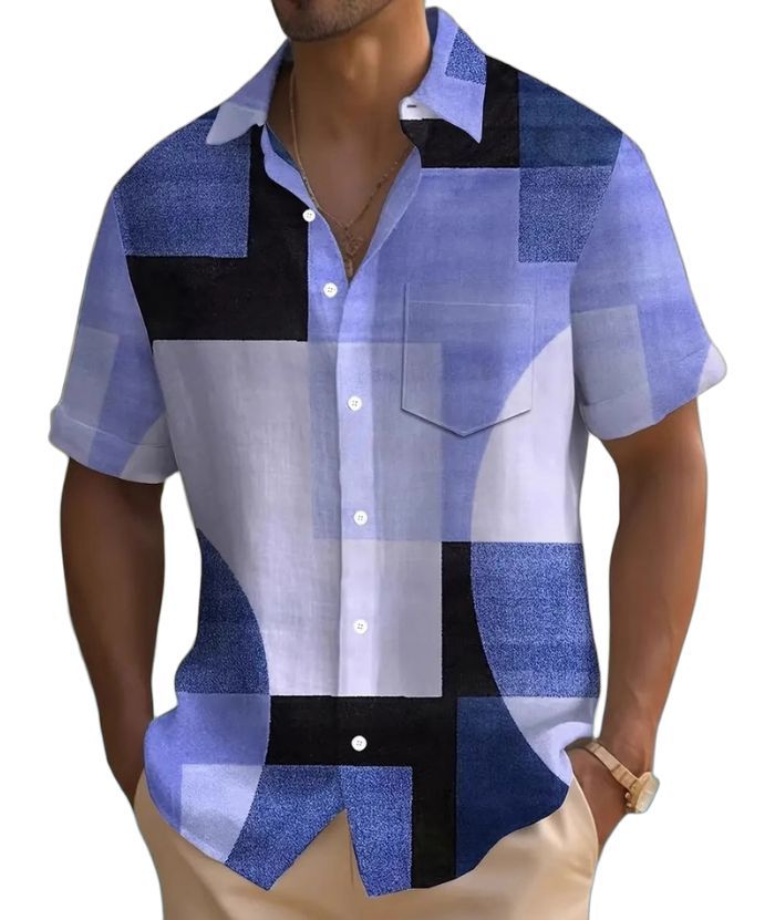 ZITY Men's Chest Pocket Button Up Summer Casual Shirt