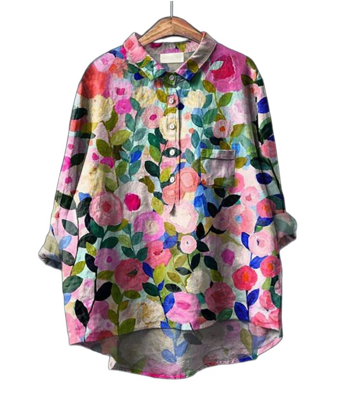 ZITY Women's Round Neck Summer Loose Printed Shirt