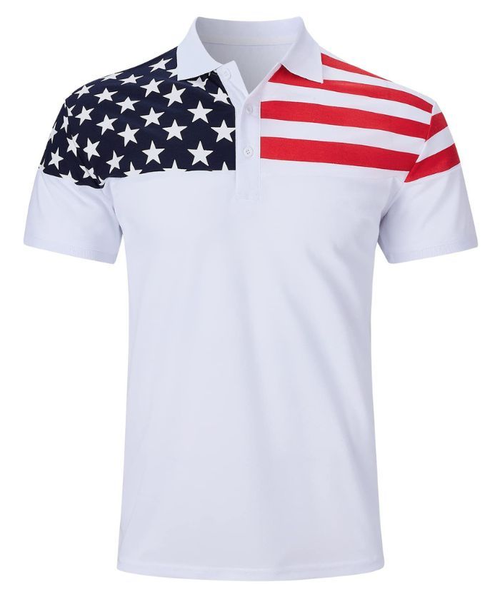 ZITY Men's Flag Printed Golf Polo Shirt-DUMPO06243