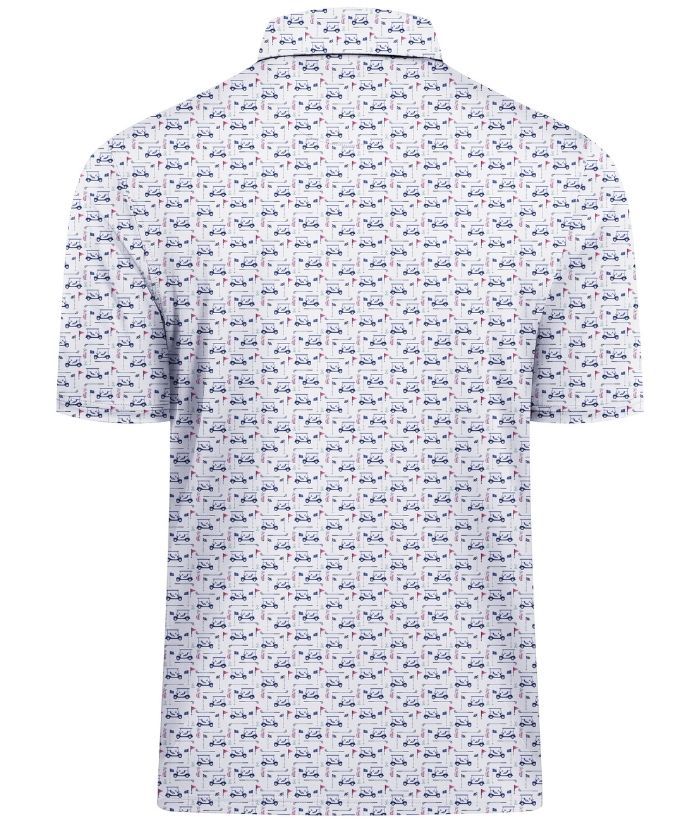 ZITY Men's Button Up Dri Fit Printed Polo Shirt-CUMPO05527
