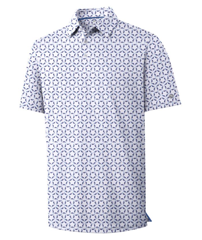 ZITY Men's Button Up Slim Fit Printed Polo Shirt-CUMPO05189