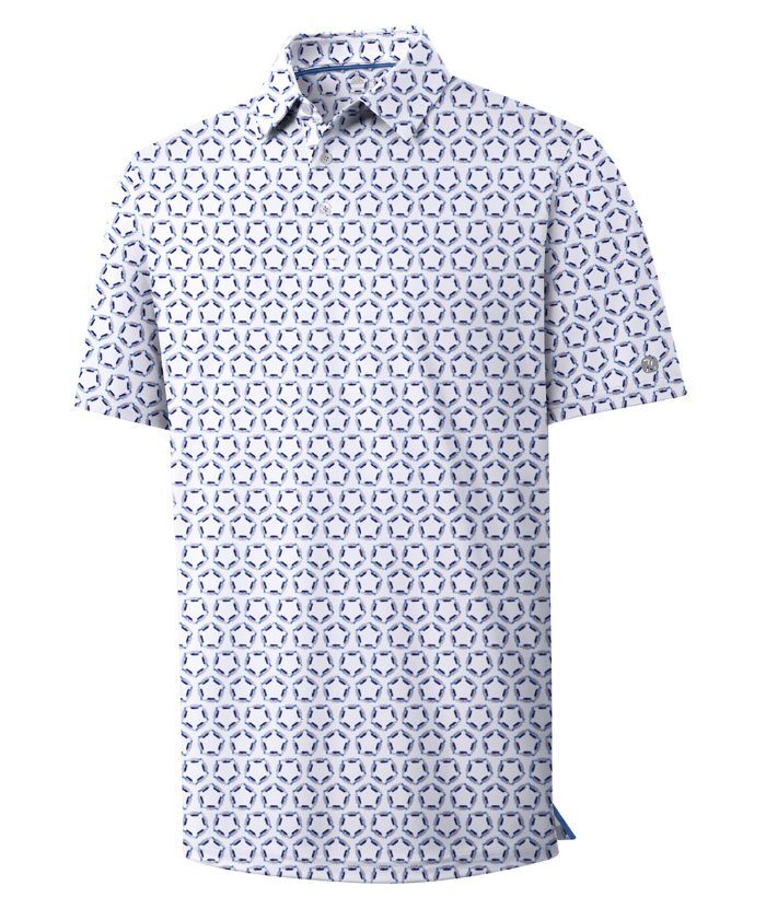 ZITY Men's Button Up Slim Fit Printed Polo Shirt-CUMPO05189