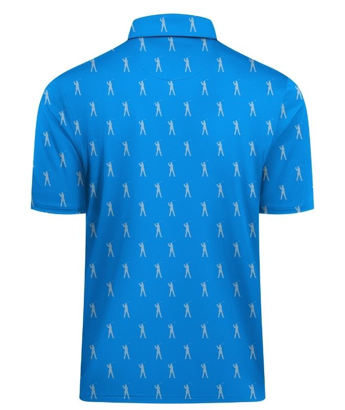 ZITY Men's Button Up Slim Fit Printed Polo Shirt-CUMPO05195