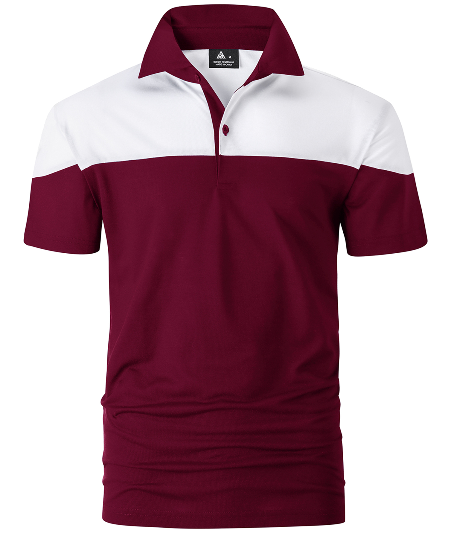 ZITY Men's Button Up Color Block Slim Fit Polo Shirt-CFMPO00104