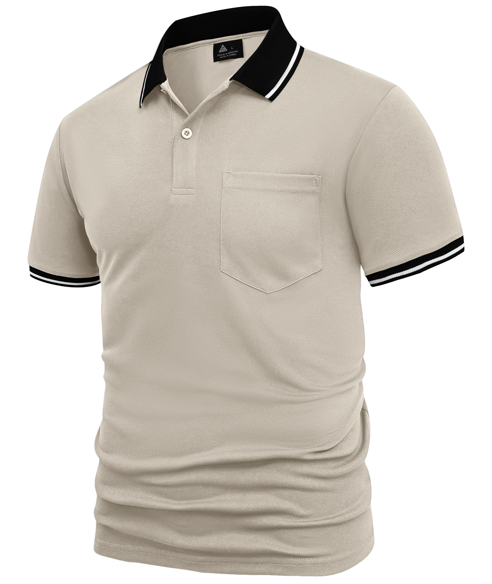 ZITY Men's Contrast Collar Slim Fit Polo Shirt-CUMPO05144