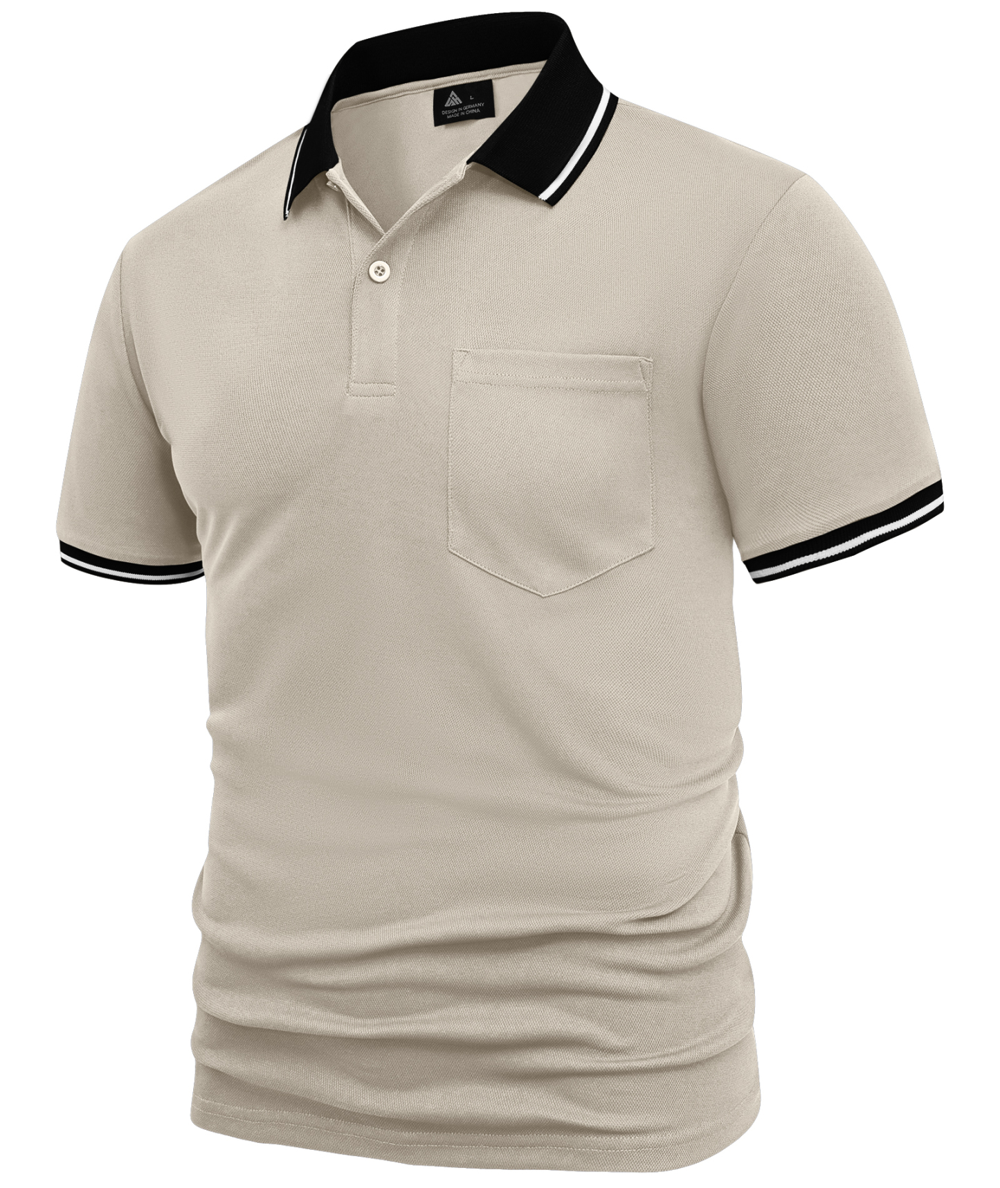 ZITY Men's Contrast Collar Slim Fit Polo Shirt-CUMPO05144