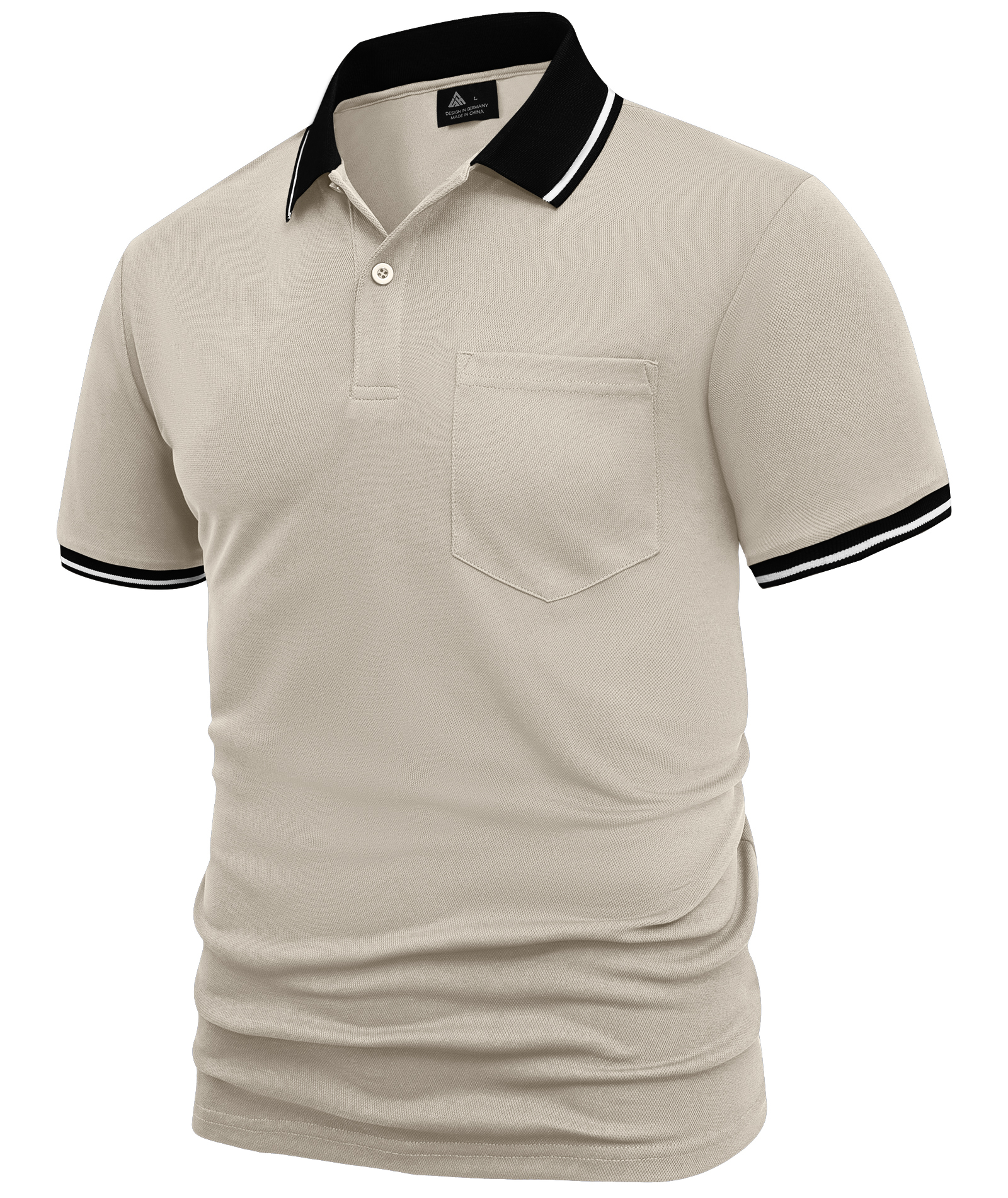 ZITY Men's Contrast Collar Slim Fit Polo Shirt-CUMPO05144
