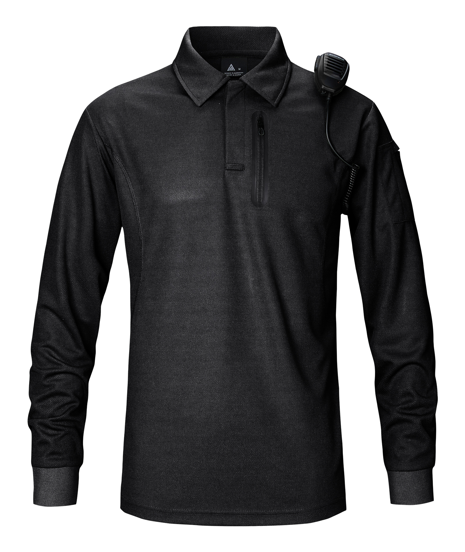 ZITY Men's Zipper Pocket Long Sleeve Polo Shirt-CFMPO00043