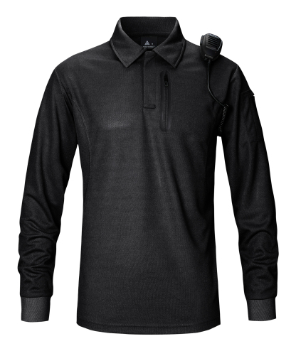ZITY Men's Zipper Pocket Long Sleeve Polo Shirt-CFMPO00043