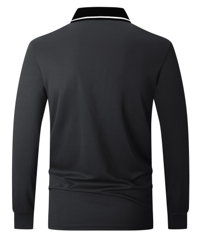 ZITY Men's Button Up Slim Fit Long Sleeve Golf Polo Shirt-CEMLP06140