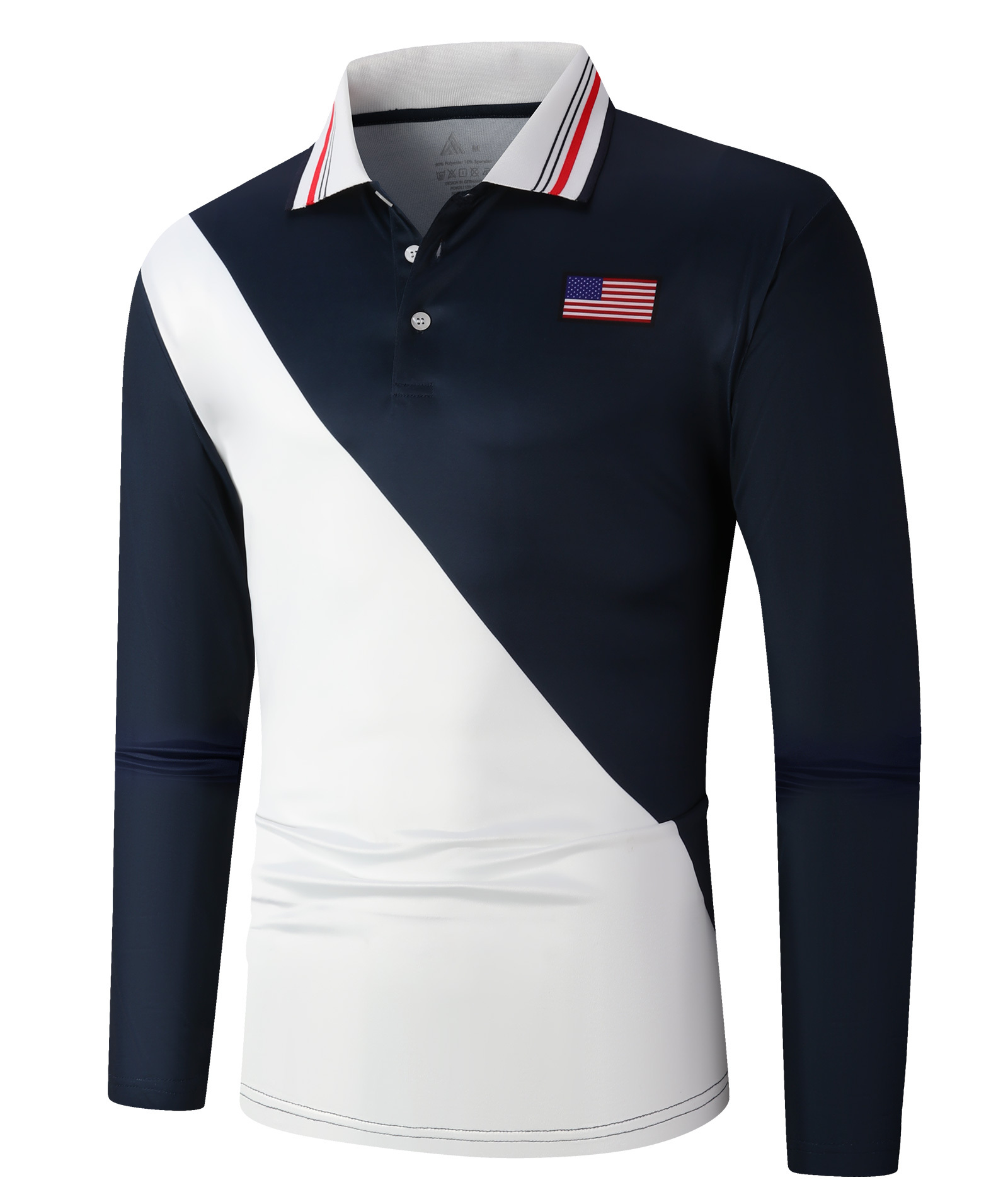 ZITY Men's Button Up Dri Fit Long Sleeve Polo Shirt-CFMLP00012