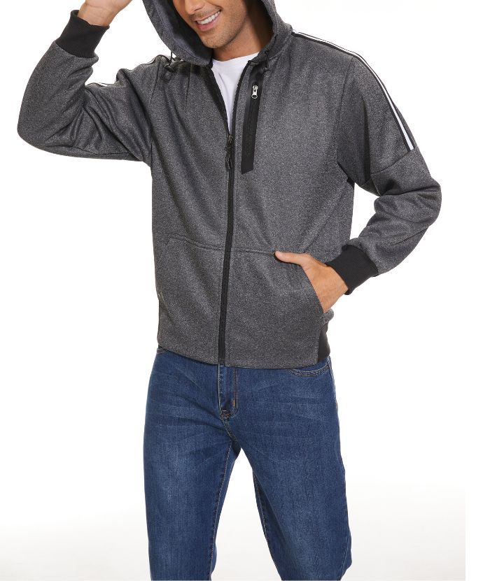 ZITY Men's Full Zipper Solid Color Casual Hoodie-CFMWY00025