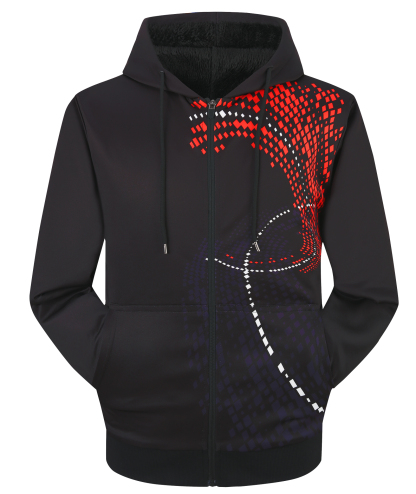 ZITY Men's Long Sleeve Full Zipper Winter Casual Hoodie-CFMWY00038