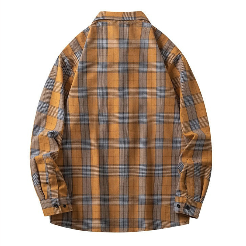 ZITY Men’s Spring Autumn Long Sleeve Casual Loose Fit Shirt –