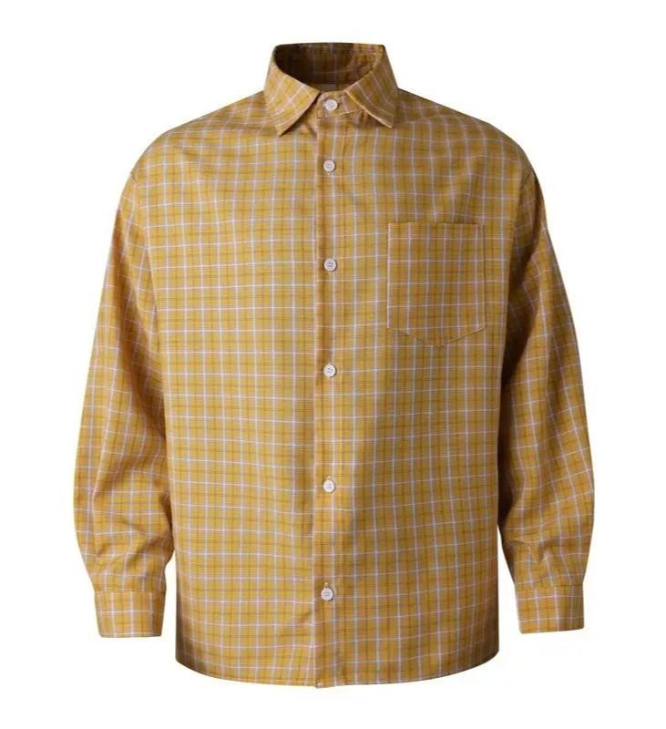 ZITY Men’s Autumn Vintage Plaid Long Sleeve Loose Fit Casual Shirt–DUMLT06594