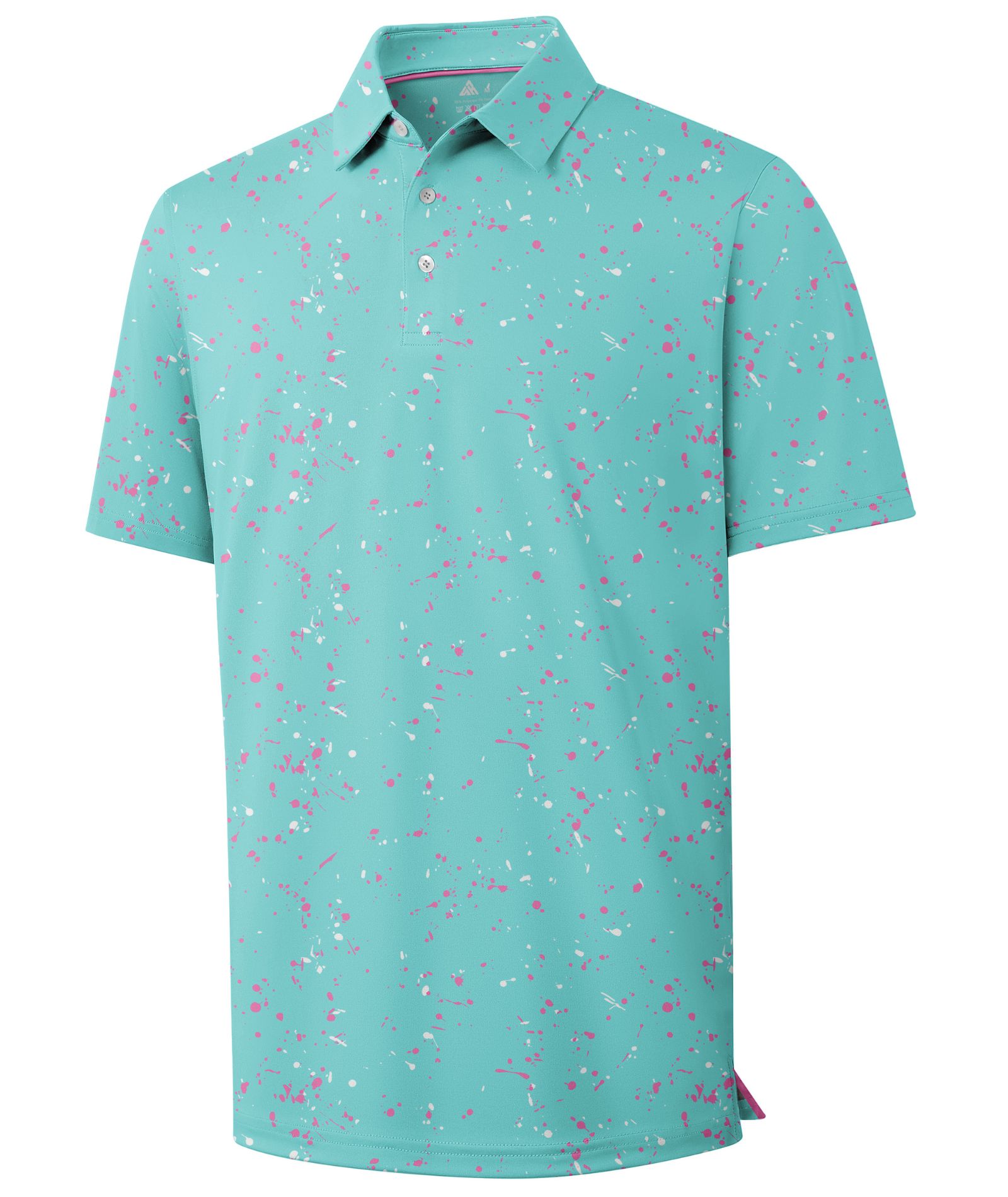 ZITY Men’s Paint Splatter Regular Fit Short Sleeve Polo Shirt Casual Summer Top-CUMPO06186