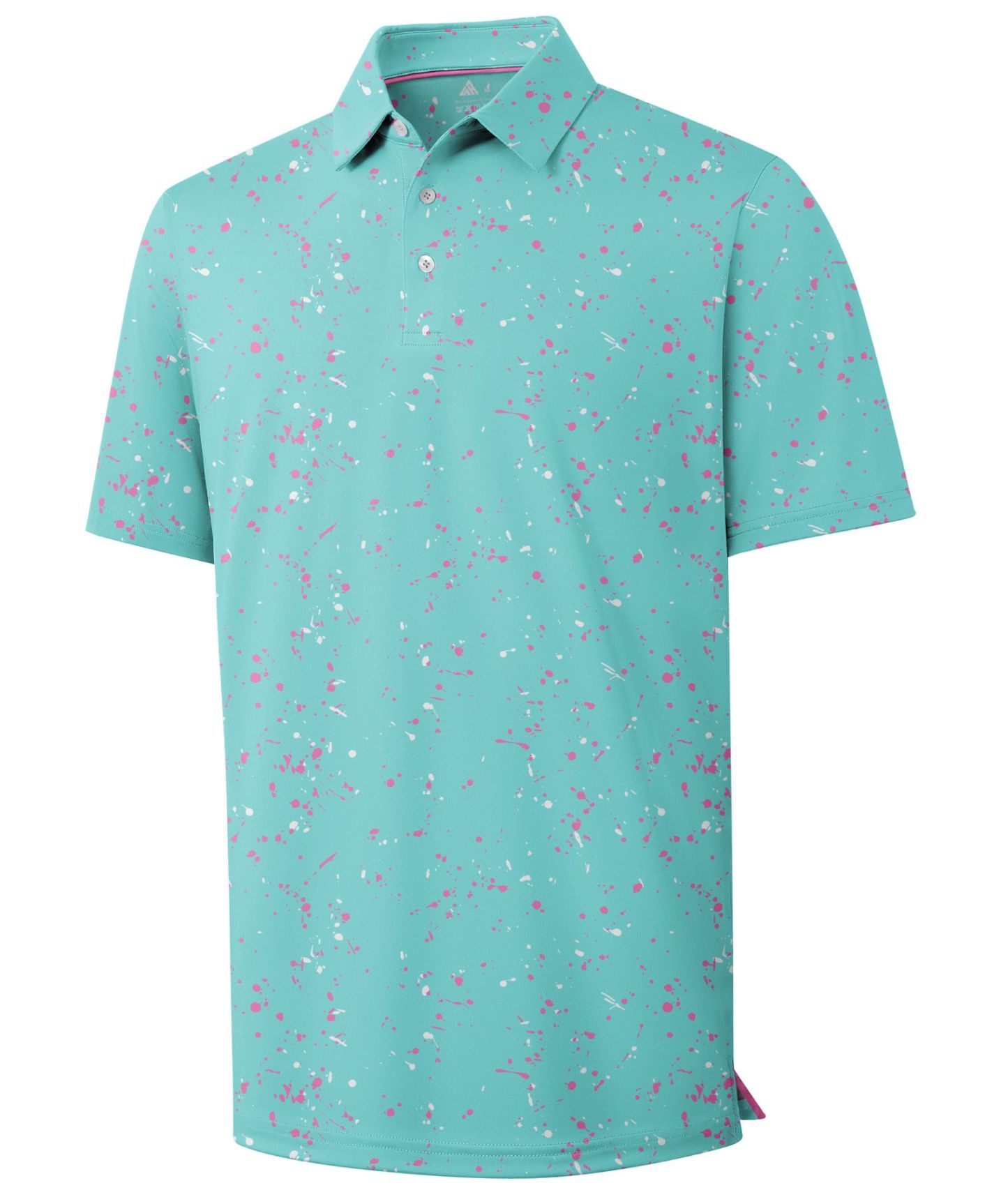 ZITY Men’s Paint Splatter Regular Fit Short Sleeve Polo Shirt Casual Summer Top-CUMPO06186