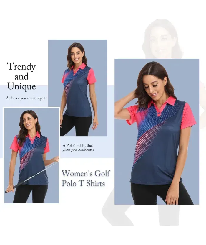 ZITY Women's Quick Dry Short Sleeve Button Up Polo Shirt-ZPK003076 | Zitysports