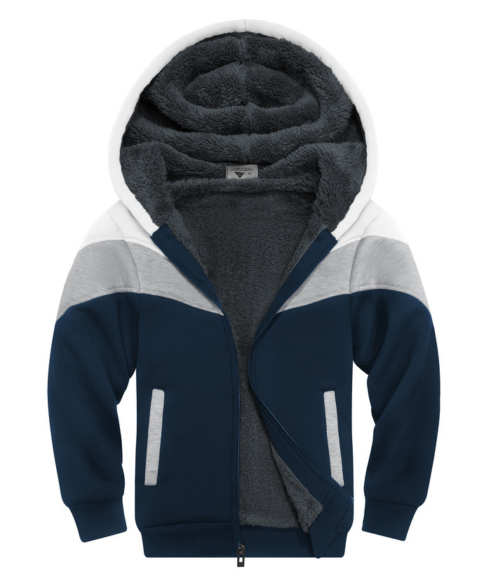 ZITY Boy's Collar Fleece Zip Up Hoodie-ZPK005858 | Zitysports
