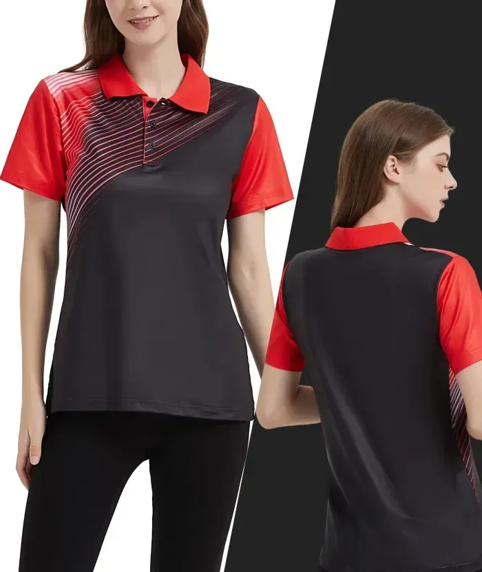 ZITY Women's Quick Dry Short Sleeve Button Up Polo Shirt-ZPK003076 | Zitysports