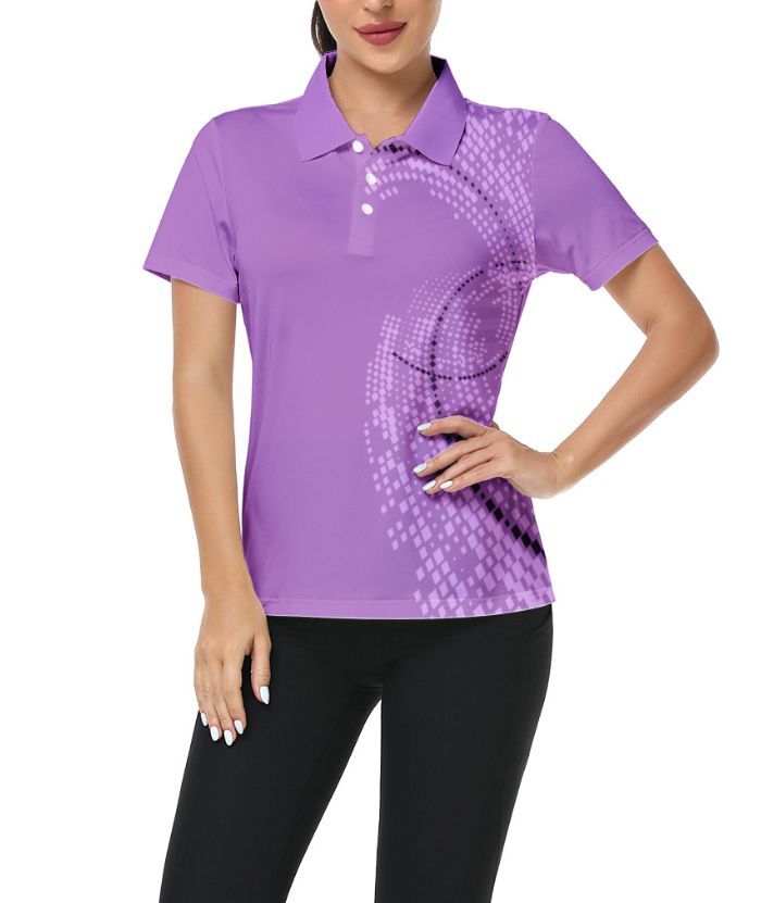 Purple dri fit polo shirts for women - Quick dry workout top