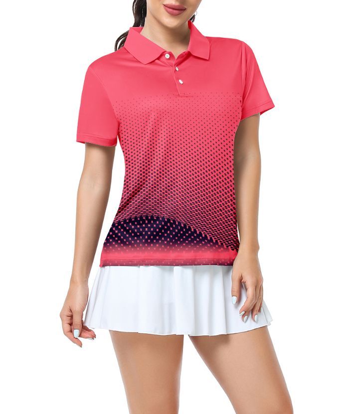 ZITY Women's Tennis Button-Up Short Sleeve Fast Dry Polo Shirt-ZPK001220 | Zitysports