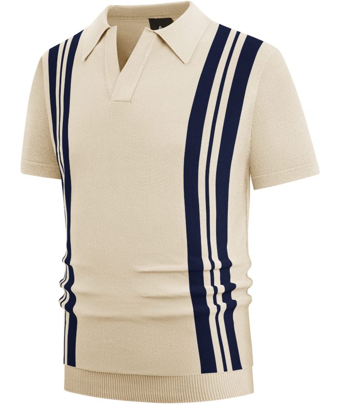 ZITY Men's Knit Polo Shirt Vintage Summer Casual Shirt Pullover-RV57F74625705|Zitysports