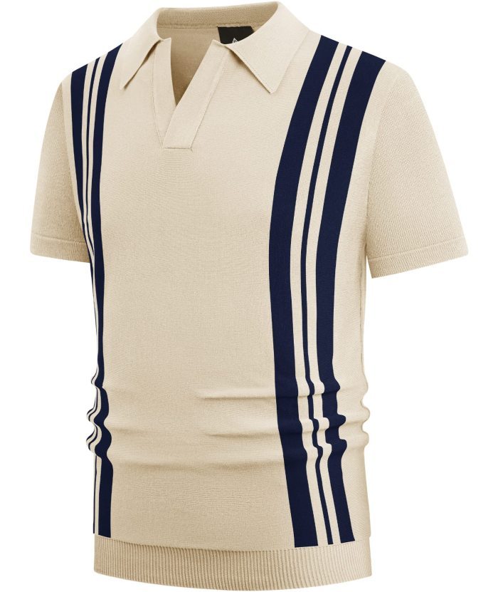 ZITY Men's Knit Polo Shirt Vintage Summer Casual Shirt Pullover-RV57F74625705|Zitysports