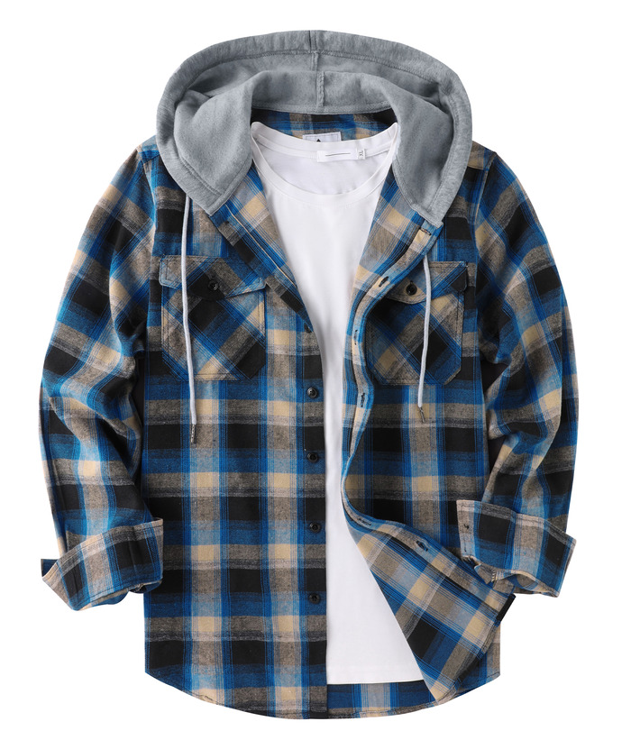 ZITY Men's Button Up Plaid Flannel Shirt-ZPK006183 | Zitysports