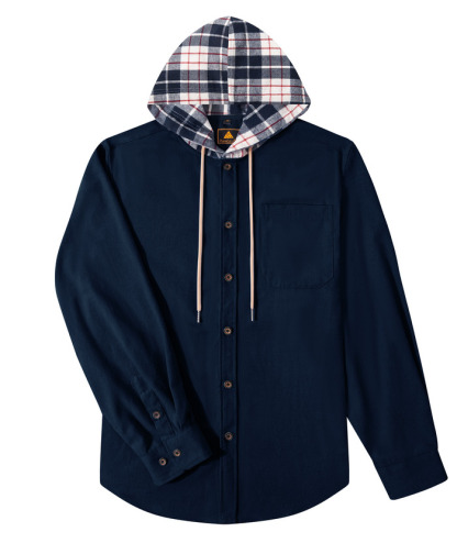 ZITY Men's Button Up Plaid Flannel Hoodie-ZPK007043 | Zitysports