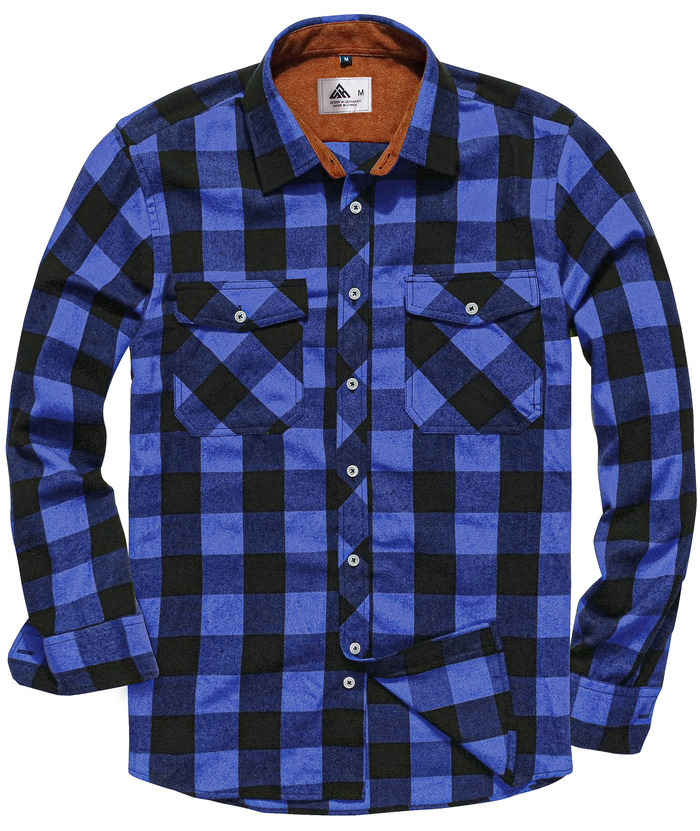 ZITY Men's Plaid Button Up Shirt with Flap Pocket Spring Fall Top-ZPK006565 | Zitysports