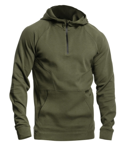 Men's Slim Fit Hiking Hoodie Long Sleeved Half Zip Block Jacket-DUMFH04892 | Zitysports