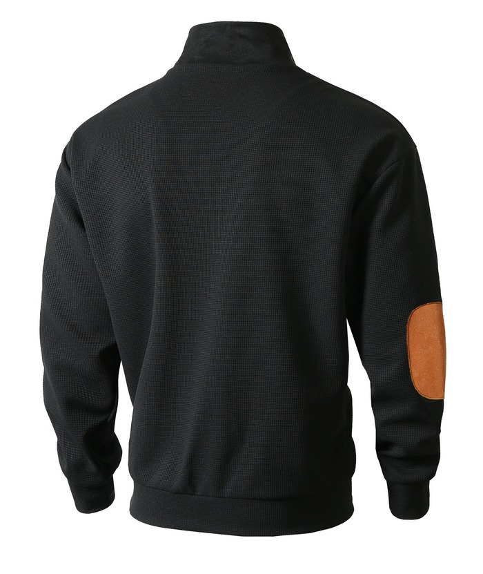 ZITY Men's Stand Collar Solid Color Long Sleeve Sweatshirt-DUMHD04896 | Zitysports