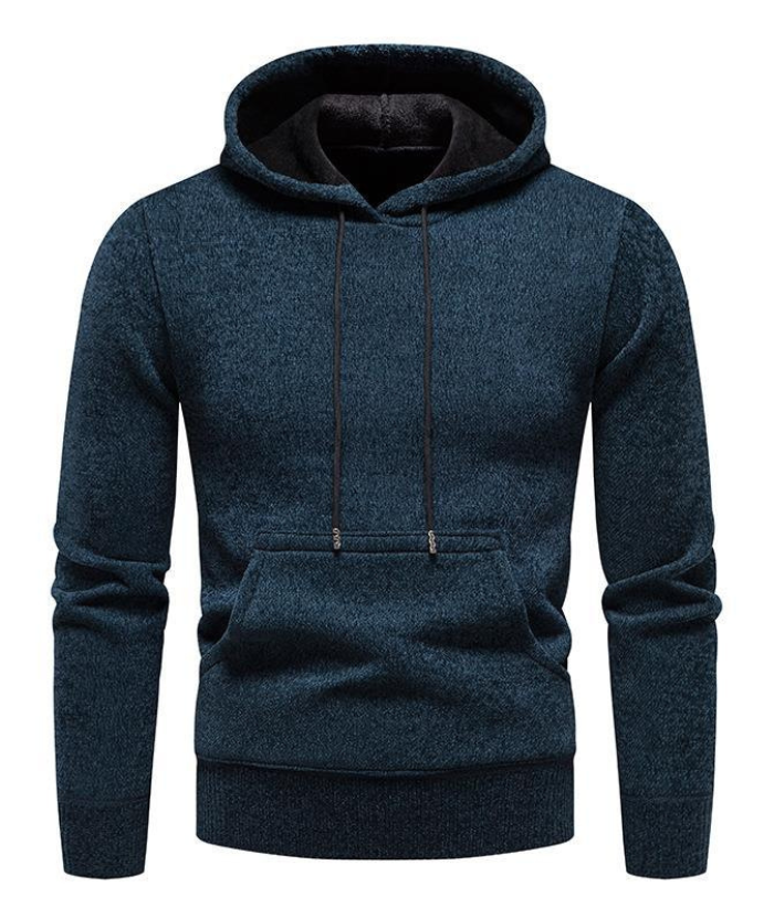 ZITY Men's Knitted Pullover Solid Color Sweatshirt Hoodei-DUMFH04927|Zitysports