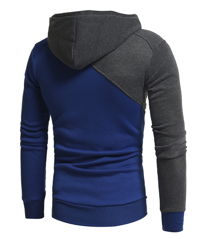 ZITY Men's Long Sleeve Patchwork Color Block Athletic Hoodie-DUMFH04916|Zitysports