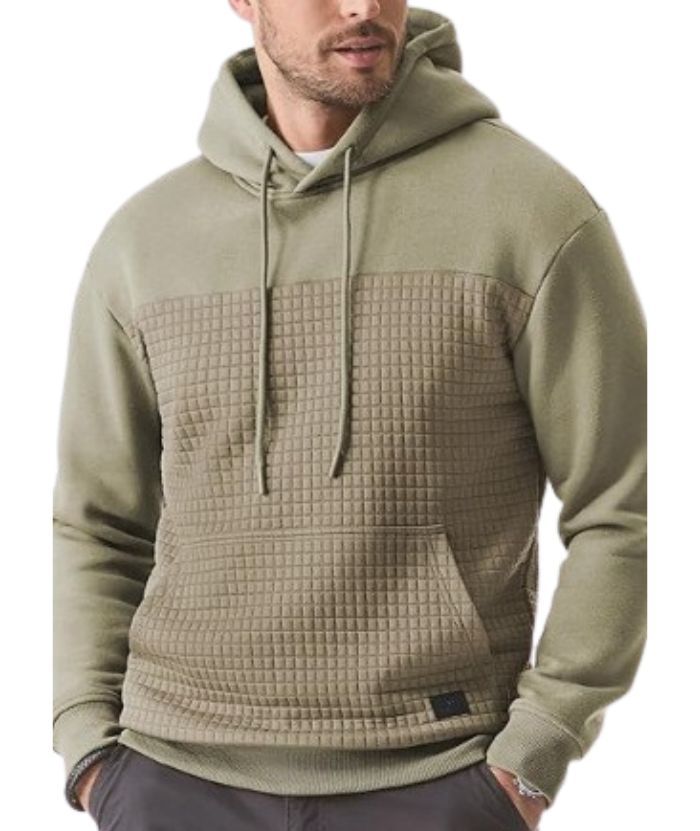 ZITY Men's Fleece Waffle Block Hoodie-DUMFH04921|Zitysports