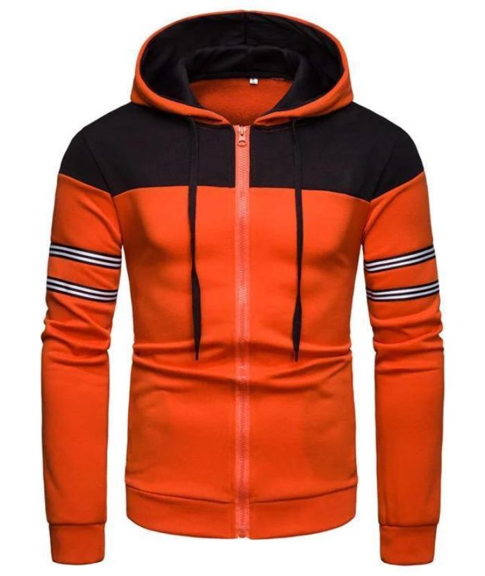 ZITY Men's Long Sleeve Full Zip Up Color Block Outwear Hoodie-DUMFH04958|Zitysports