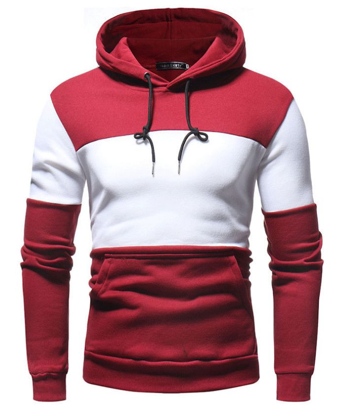 ZITY Men's Long Sleeve Color Block with Pocket Casual Hoodie-DUMHD05001|Zitysports