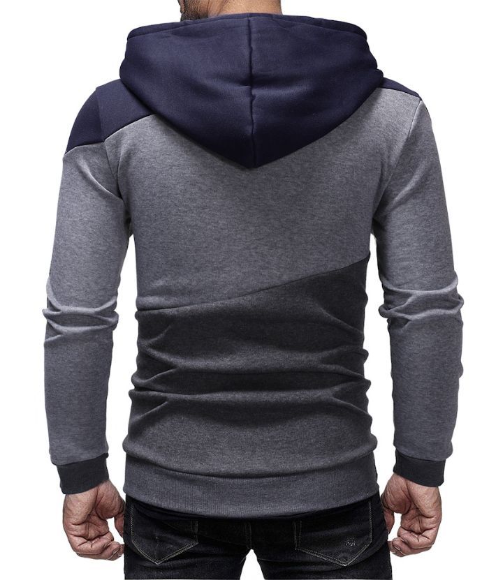 ZITY Men's Long Sleeve Three Color Splicing Cotton Hoodie-DUMFH05106|Zitysports