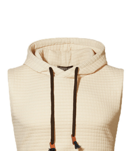 ZITY Men's Plus Size  Solid Color Sleeveless Hoodie-DUMMG05201|Zitysports